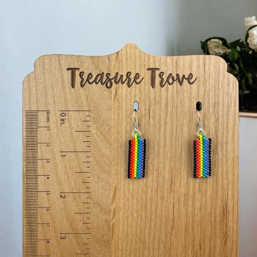 Rainbow Pride Seed Bead Bracelet and‎ Earring Set Handmade LGBTQ+